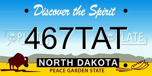467TAT North Dakota License Plate