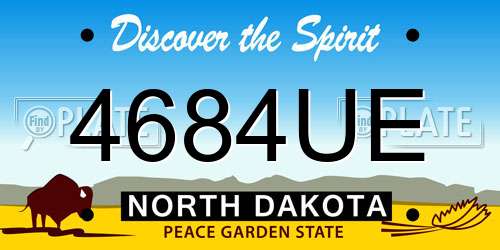 4684UE North Dakota License Plate