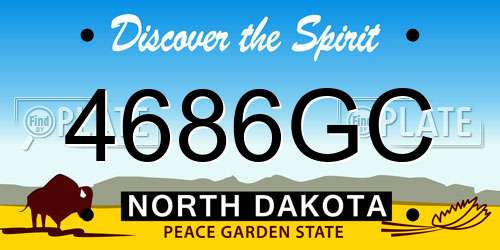 4686GC North Dakota License Plate