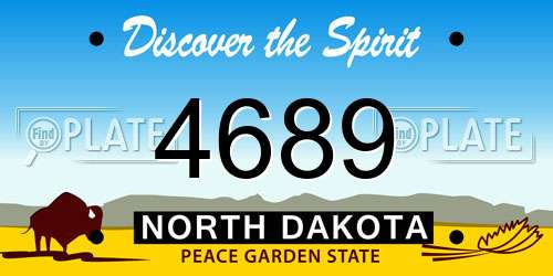 4689 North Dakota License Plate