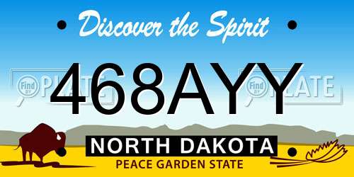 468AYY North Dakota License Plate