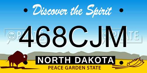 468CJM North Dakota License Plate