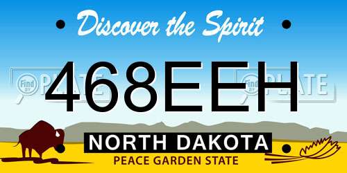 468EEH North Dakota License Plate