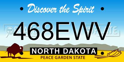 468EWV North Dakota License Plate
