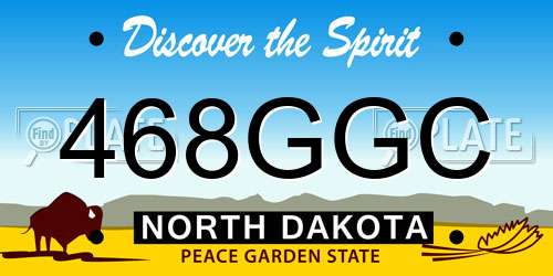 468GGC North Dakota License Plate