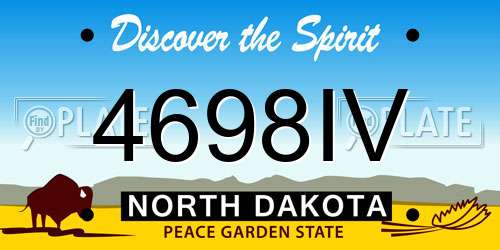 4698IV North Dakota License Plate