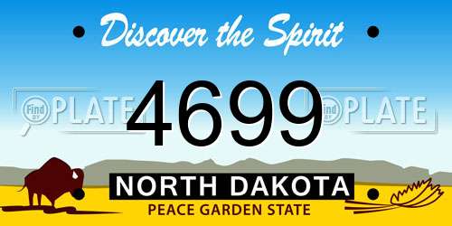 4699 North Dakota License Plate