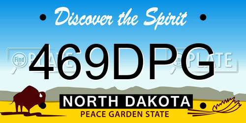 469DPG North Dakota License Plate
