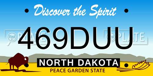 469DUU North Dakota License Plate