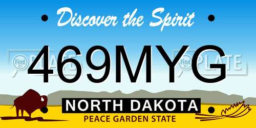469MYG North Dakota License Plate
