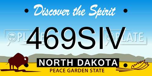 469SIV North Dakota License Plate