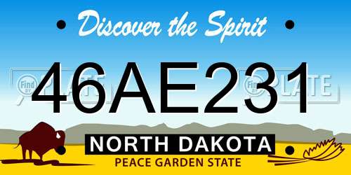 46AE231 North Dakota License Plate