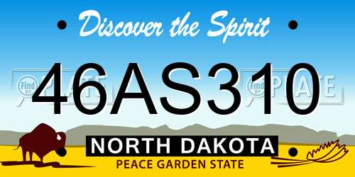 46AS310 North Dakota License Plate