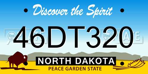46DT320 North Dakota License Plate