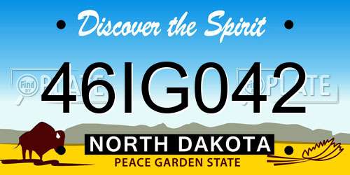 46IG042 North Dakota License Plate