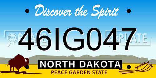 46IG047 North Dakota License Plate