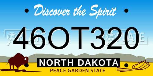 46OT320 North Dakota License Plate