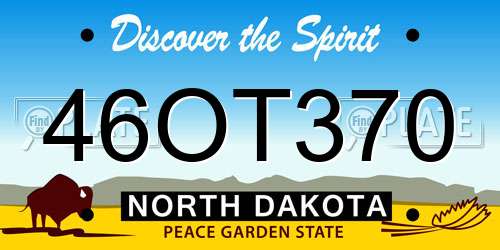 46OT370 North Dakota License Plate