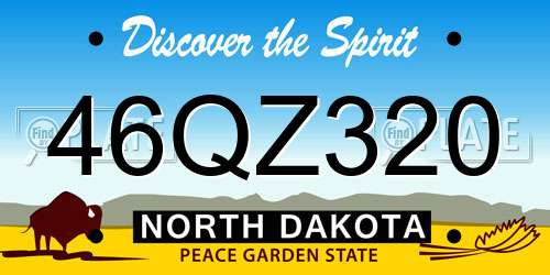 46QZ320 North Dakota License Plate