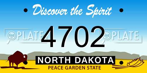 4702 North Dakota License Plate