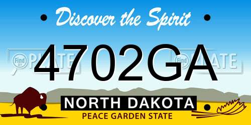 4702GA North Dakota License Plate