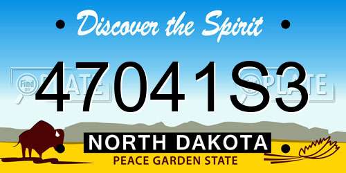 47041S3 North Dakota License Plate