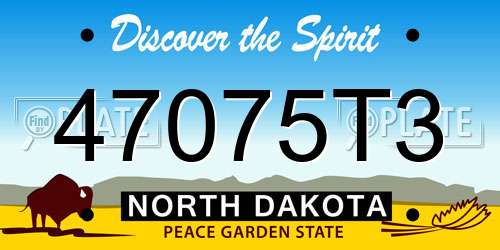 47075T3 North Dakota License Plate