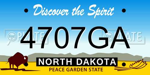 4707GA North Dakota License Plate