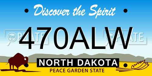 470ALW North Dakota License Plate