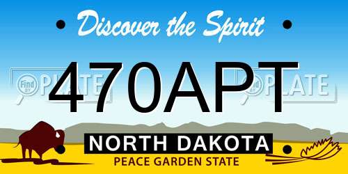 470APT North Dakota License Plate