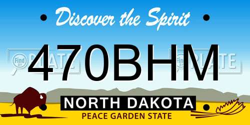 470BHM North Dakota License Plate
