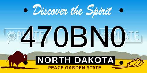 470BN0 North Dakota License Plate