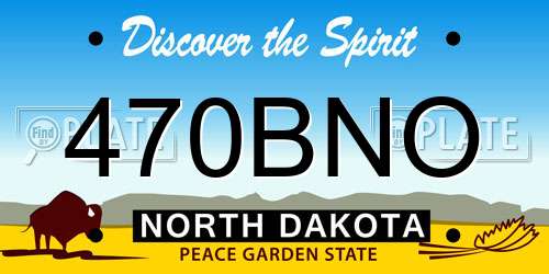 470BNO North Dakota License Plate