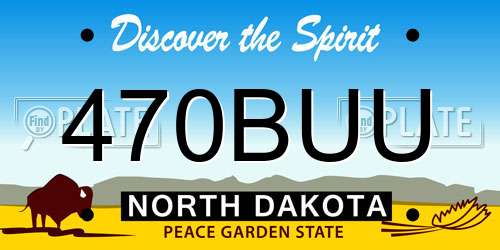 470BUU North Dakota License Plate