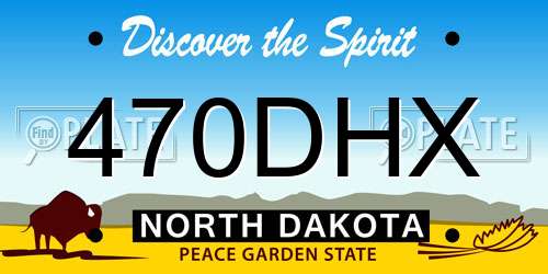 470DHX North Dakota License Plate