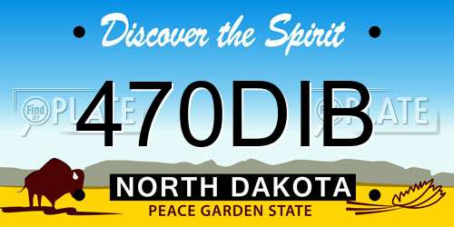 470DIB North Dakota License Plate