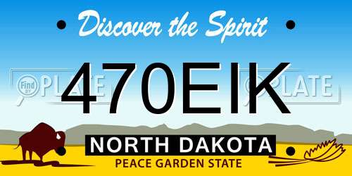 470EIK North Dakota License Plate