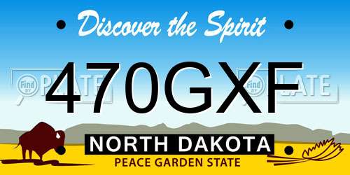 470GXF North Dakota License Plate