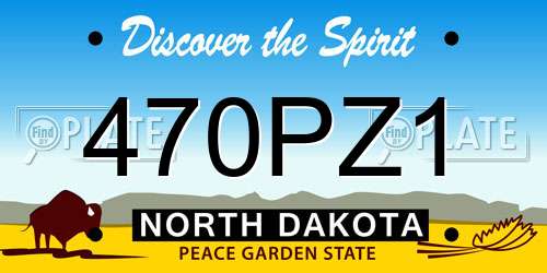 470PZ1 North Dakota License Plate