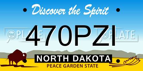 470PZI North Dakota License Plate