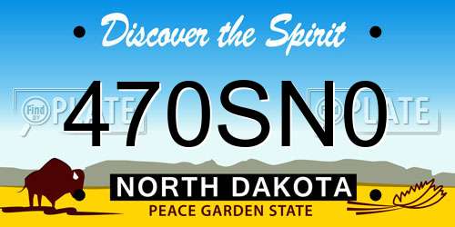 470SN0 North Dakota License Plate