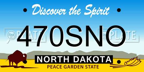 470SNO North Dakota License Plate