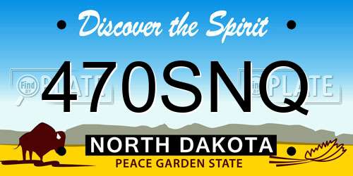 470SNQ North Dakota License Plate