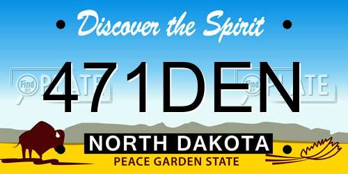 471DEN North Dakota License Plate