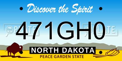 471GH0 North Dakota License Plate