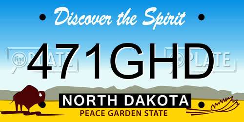 471GHD North Dakota License Plate