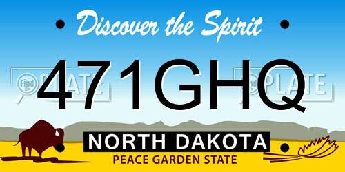 471GHQ North Dakota License Plate