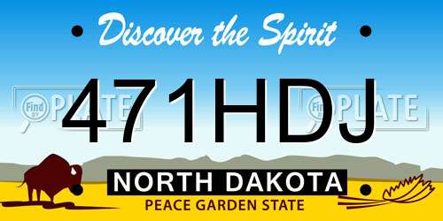 471HDJ North Dakota License Plate