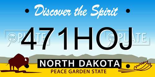 471HOJ North Dakota License Plate
