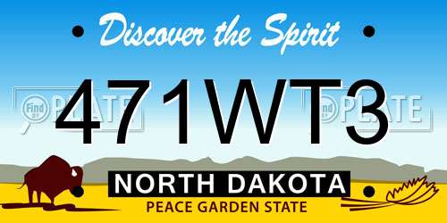 471WT3 North Dakota License Plate